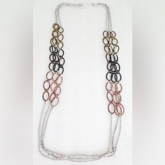 NEW Premier Designs October Zest Mixed Metals Necklace - Picture 5 of 6